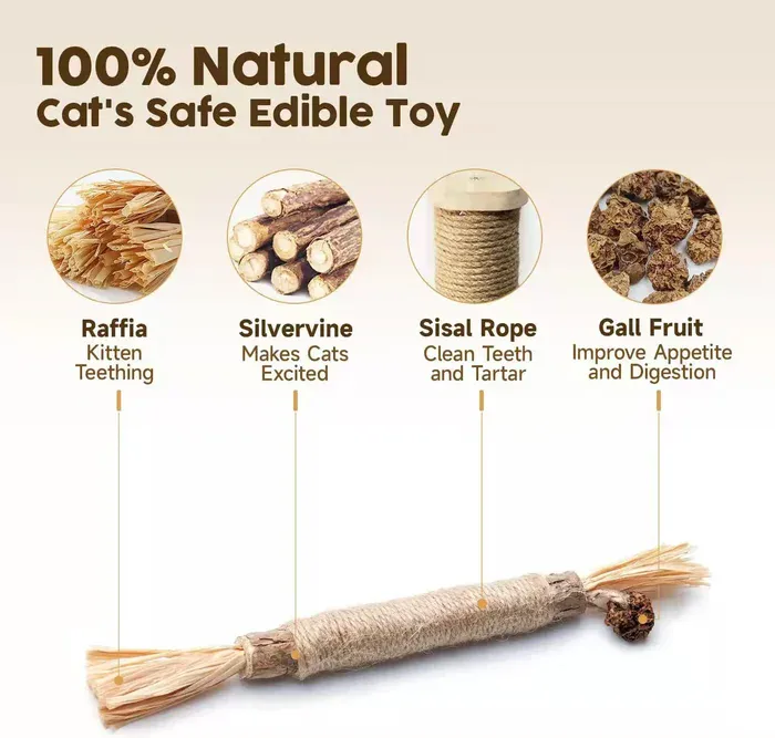 Interactive cat toy with silvervine